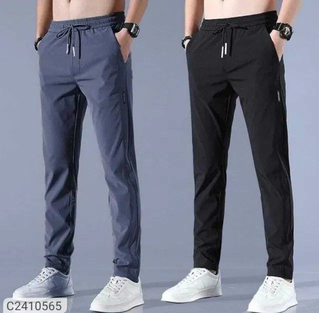DM Buy1 Get 1 Free ©PREMIUM MEN'S HIGH STRETCH SKINNY LYCRA PANTS(Black & Gray)